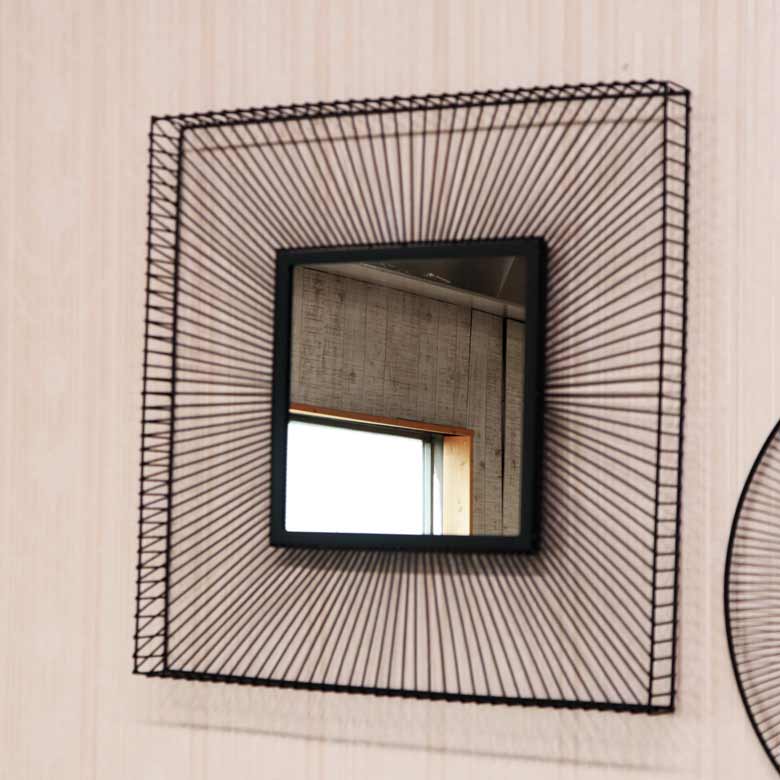 ミラー 壁掛け スクエア 鏡 アンティーク モダン ヴィンテージ おしゃれ