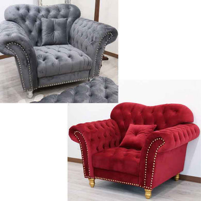 1Pソファ ハイバック ベロア グレーレッド 1人がけ ベルベット