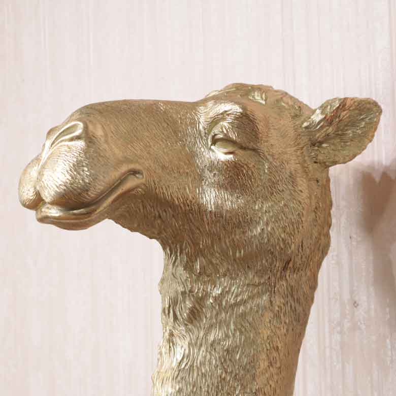 アニマルヘッド ラクダ ゴールド キャメル 動物 リアル風水 縁起物 オーナメント