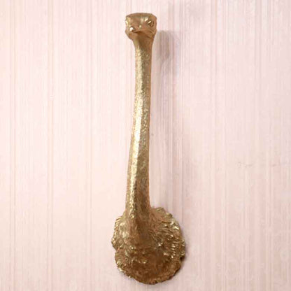 アニマルヘッド ダチョウ ゴールド オーストリッチ 動物 リアル風水 縁起物 オーナメント