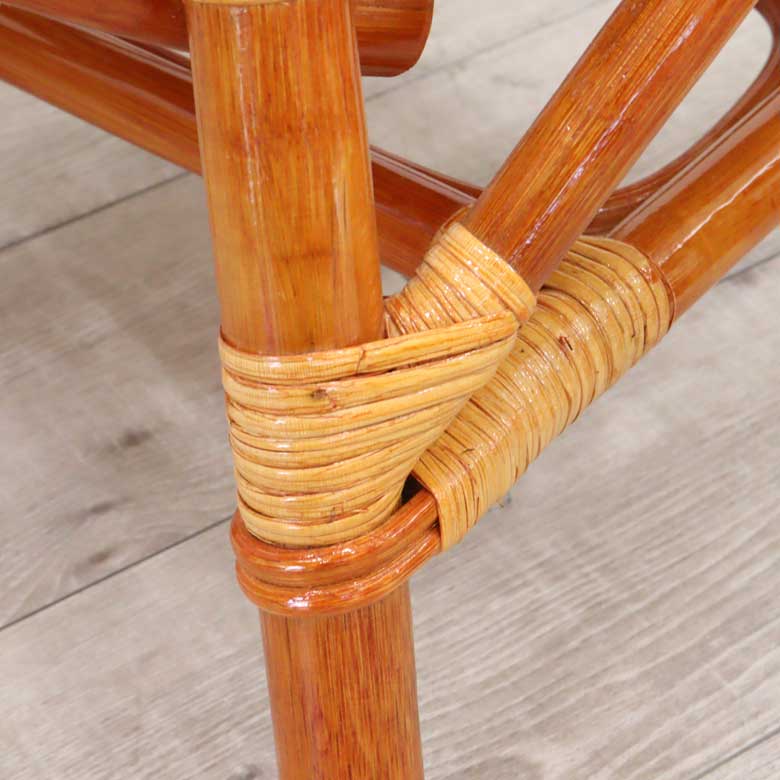 ラタン テーブル3点セット コンパクト テーブル チェア