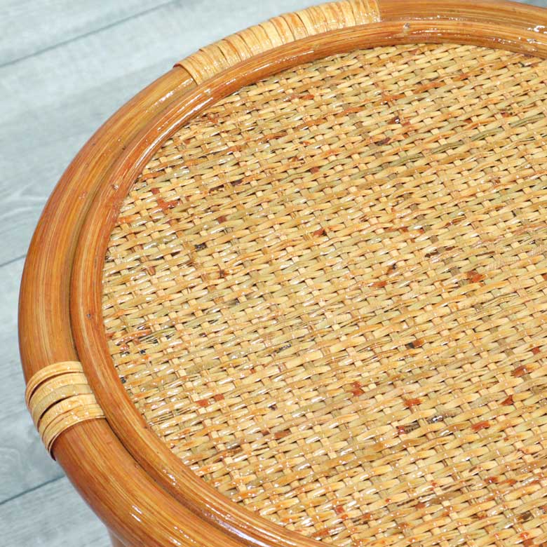 ラタン テーブル3点セット コンパクト テーブル チェア