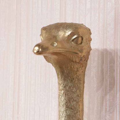 アニマルヘッド ダチョウ ゴールド オーストリッチ 動物 リアル風水 縁起物 オーナメント