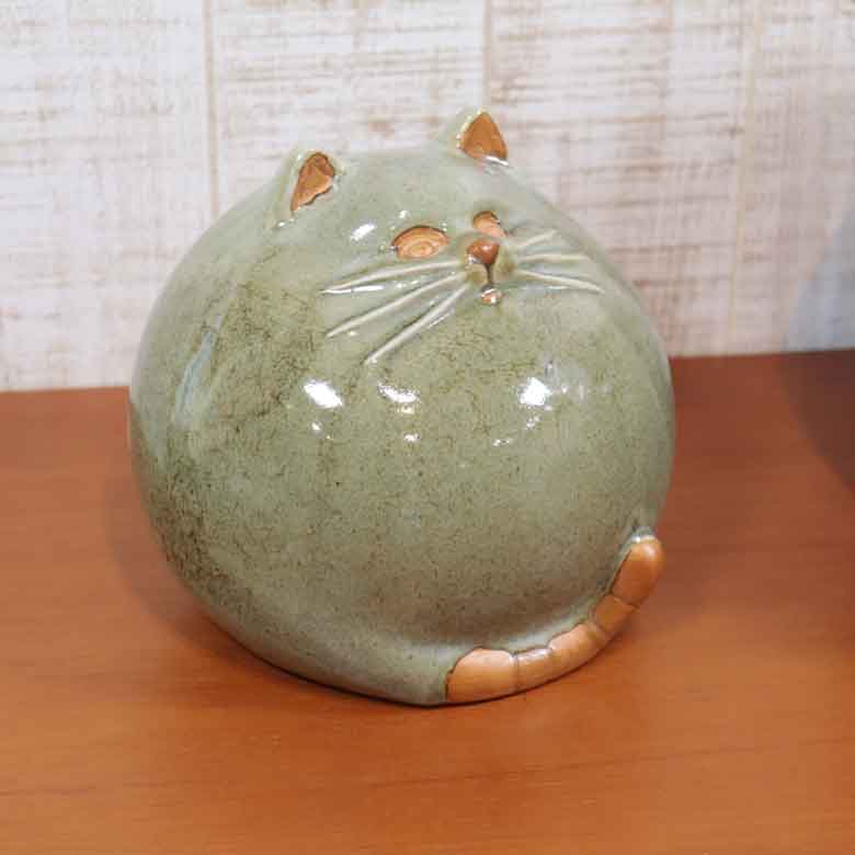 猫の置物 まるまるネコ 中 陶器 – 輸入家具のインテリア北欧