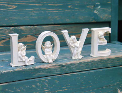 天使のオーナメント ガーデンオブジェ LOVE 置物