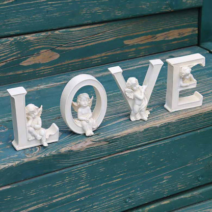 天使のオーナメント ガーデンオブジェ LOVE 置物