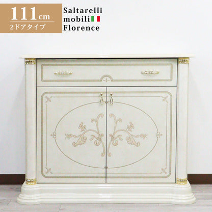 サルタレッリ フローレンス 2ドア サイドボード アイボリー ローキャビネット