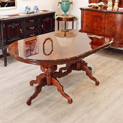 イタリア ダイニングテーブル 180cm幅 6人用 象嵌