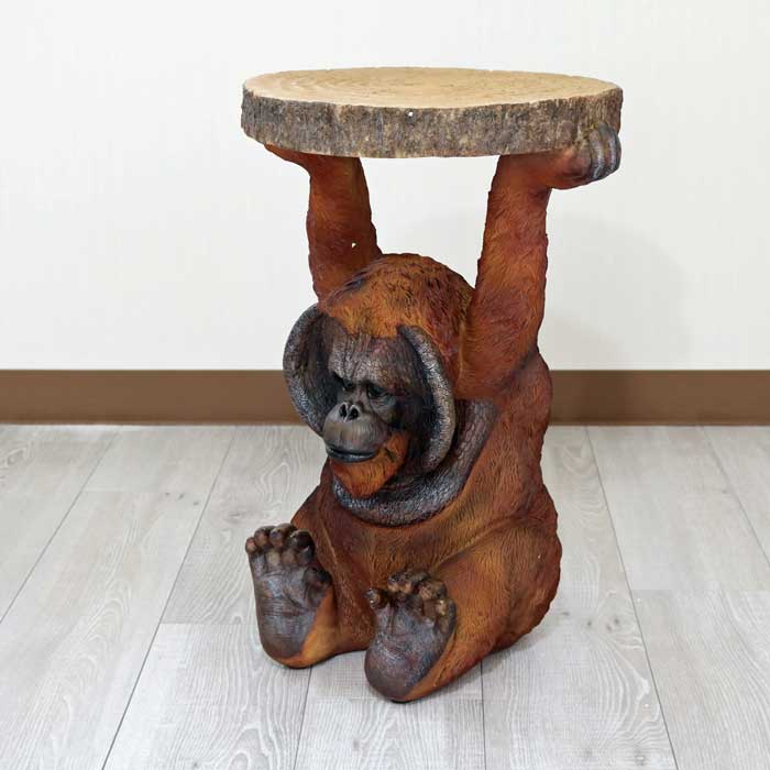 アニマルサイドテーブル オランウータン フラワースタンド かわいい リアル