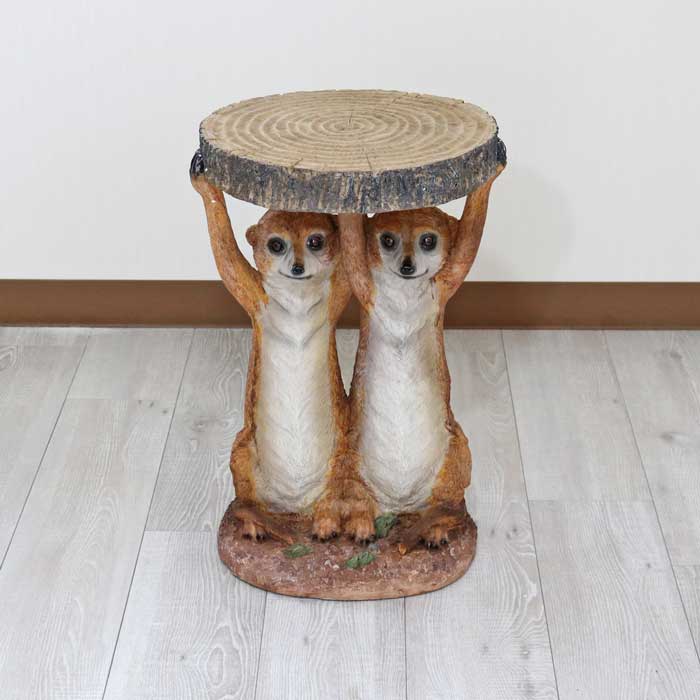 アニマルサイドテーブル ミーアキャット フラワースタンド かわいい リアル