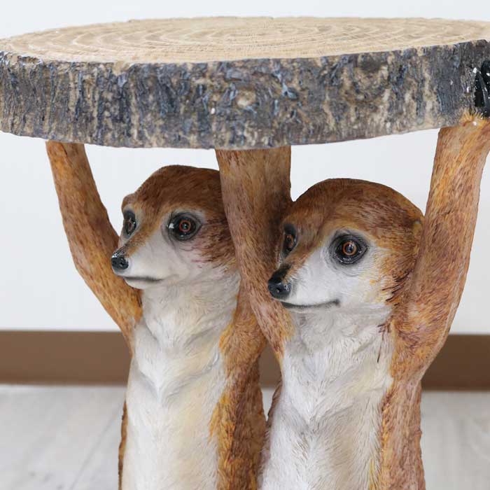 アニマルサイドテーブル ミーアキャット フラワースタンド かわいい