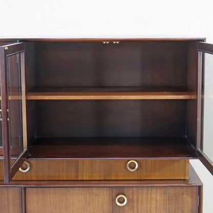 ガラスキャビネット / サイドボード 飾り棚 カップボード 真鍮調ハンドル ミッドセンチュリー 1960s 1970s イギリス