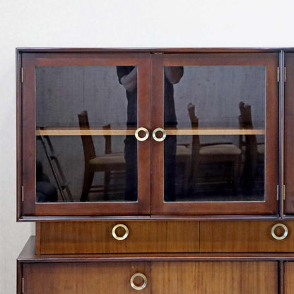 ガラスキャビネット / サイドボード 飾り棚 カップボード 真鍮調ハンドル ミッドセンチュリー 1960s 1970s イギリス
