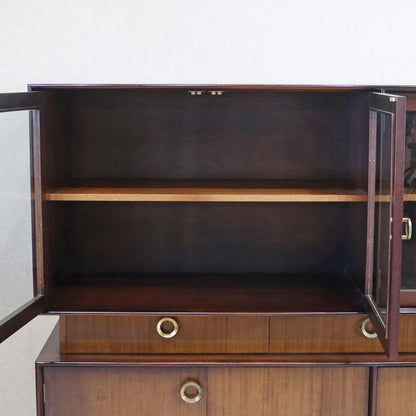 ガラスキャビネット / サイドボード 飾り棚 カップボード 真鍮調ハンドル ミッドセンチュリー 1960s 1970s イギリス