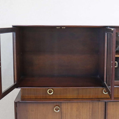 ガラスキャビネット / サイドボード 飾り棚 カップボード 真鍮調ハンドル ミッドセンチュリー 1960s 1970s イギリス
