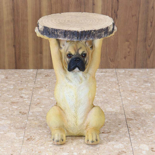 アニマルサイドテーブル フレンチブルドッグ 茶 フラワースタンド かわいい リアル