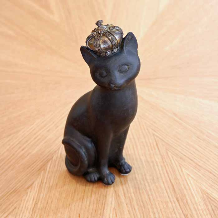 樹脂製 猫のオーケストラ クイーンアンティーク調 ブラック 猫雑貨