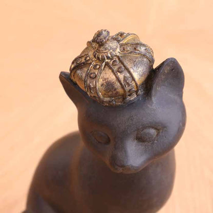 樹脂製 猫のオーケストラ クイーンアンティーク調 ブラック 猫雑貨