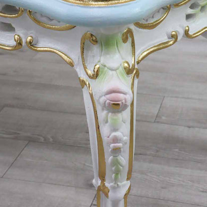 ロココ センターテーブル 120cm リビングテーブル サロンテーブル 白家具