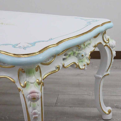 ロココ センターテーブル 120cm リビングテーブル サロンテーブル 白家具