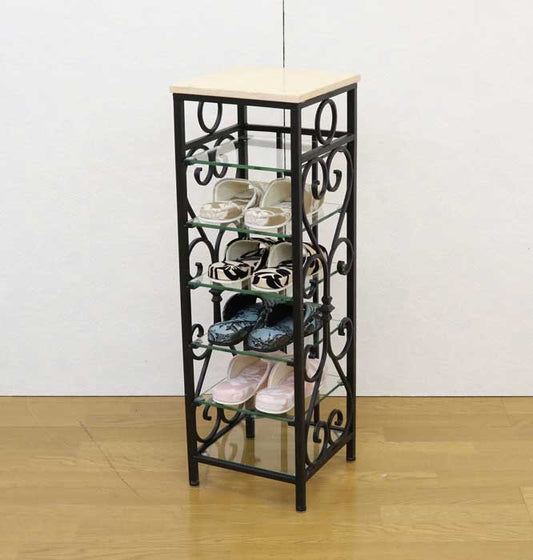 アイアンスリッパラック 大理石天板 フラワースタンド 花台 飾り台