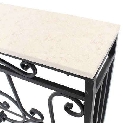 コンソールテーブル 88cm幅 ロートアイアン 大理石テーブル 花台 FM-285