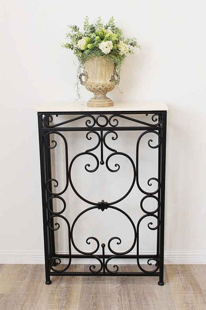 コンソールテーブル 63cm幅 ロートアイアン 大理石テーブル 花台 FM-285-S