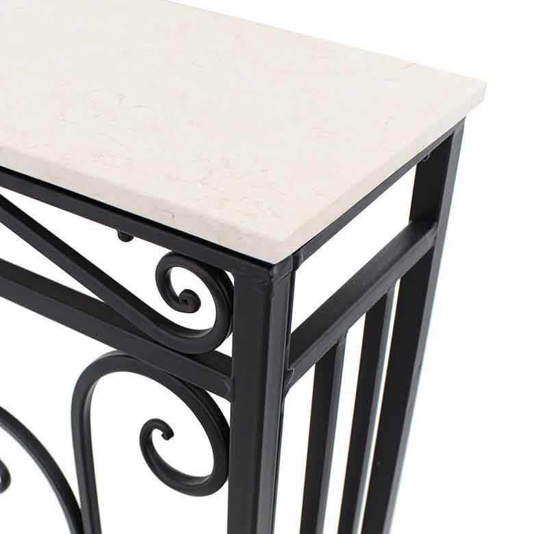 コンソールテーブル 63cm幅 ロートアイアン 大理石テーブル 花台 FM-285-S