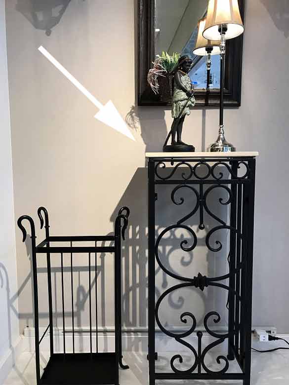 コンソールテーブル 38cm幅 ロートアイアン 大理石テーブル 花台