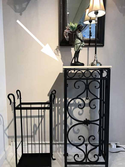 コンソールテーブル 38cm幅 ロートアイアン 大理石テーブル 花台