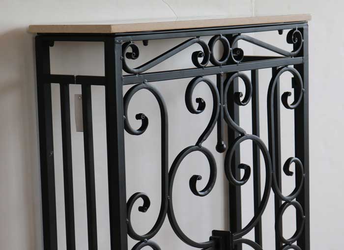 コンソールテーブル 63cm幅 ロートアイアン 大理石テーブル 花台 FM-285-S