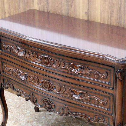 2段ワイドチェスト 猫脚 マホガニー ローキャビネット 木製