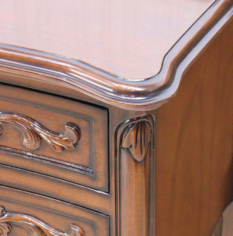 2段ワイドチェスト 猫脚 マホガニー ローキャビネット 木製