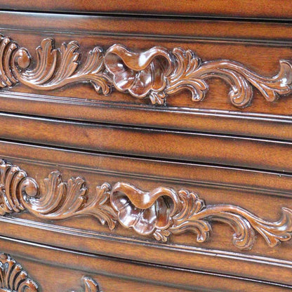 2段ワイドチェスト 猫脚 マホガニー ローキャビネット 木製