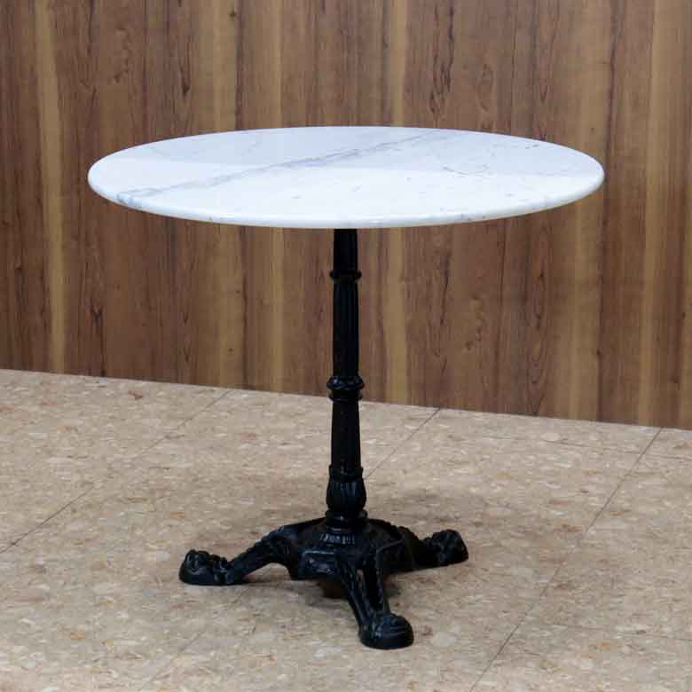 ラウンドテーブル 80cm 大理石 円形 カフェテーブル ブロンズ調 石