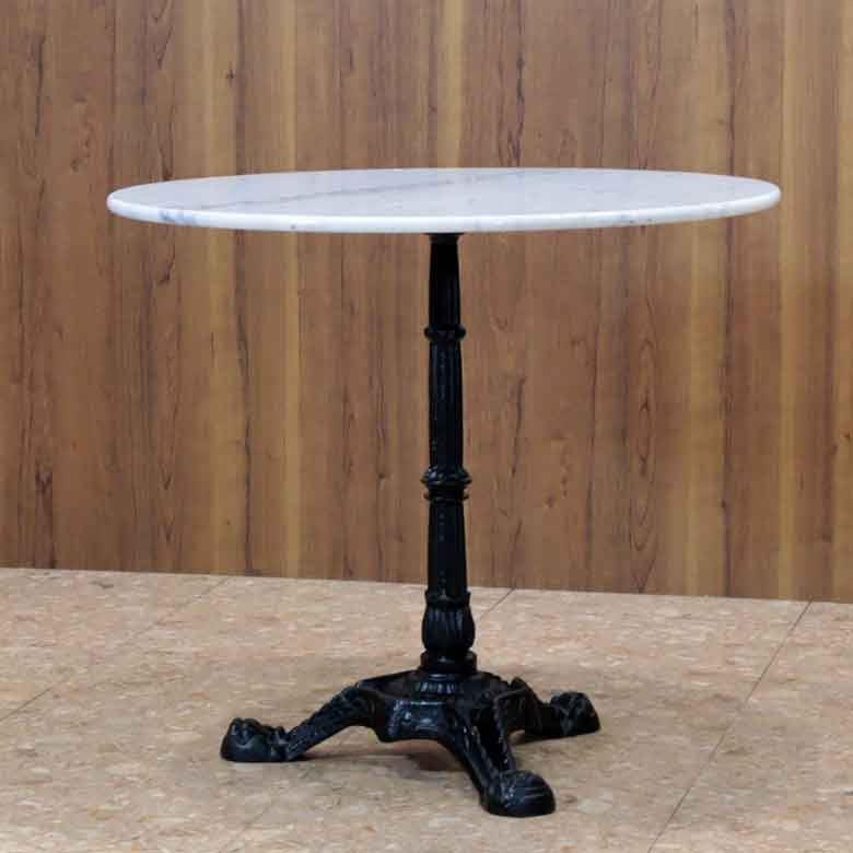 ラウンドテーブル 80cm 大理石 円形 カフェテーブル ブロンズ調 石