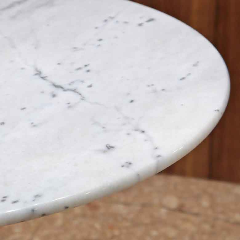 ラウンドテーブル 80cm 大理石 円形 カフェテーブル ブロンズ調 石