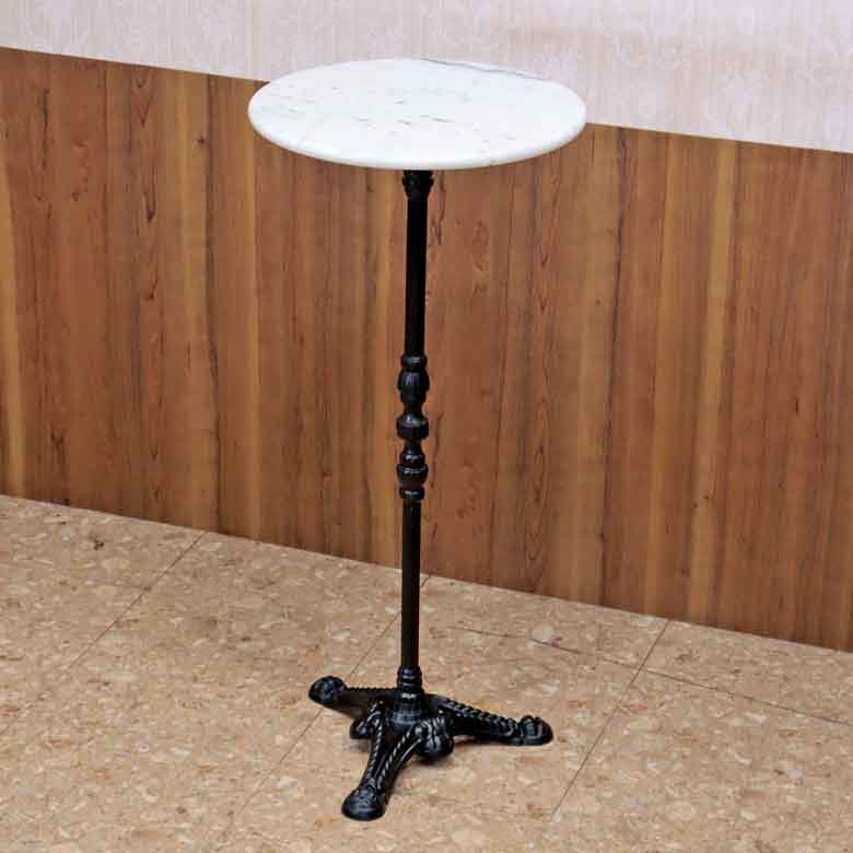 ハイテーブル 50cm 大理石 円形 カフェテーブル ブロンズ調 石 立ち飲み