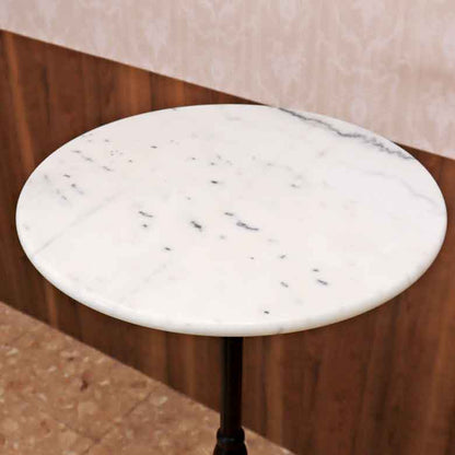 ハイテーブル 50cm 大理石 円形 カフェテーブル ブロンズ調 石 立ち飲み