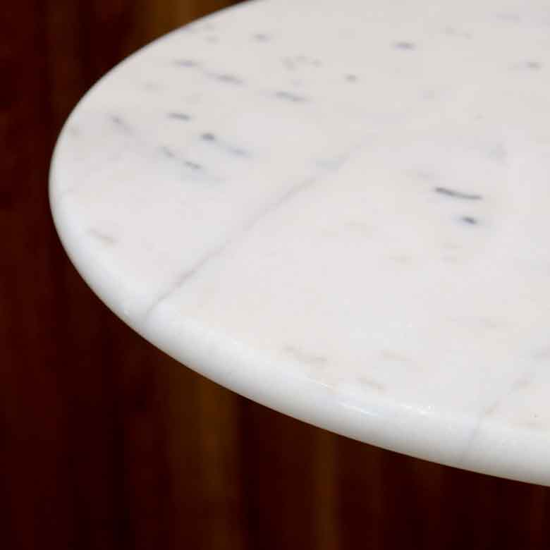 ハイテーブル 50cm 大理石 円形 カフェテーブル ブロンズ調 石 立ち飲み