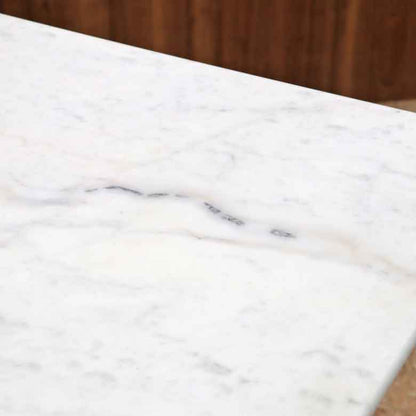 パブテーブル 110cm 大理石 長方形 カフェテーブル ブロンズ調 石