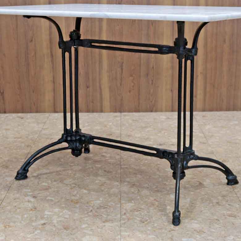 パブテーブル 110cm 大理石 長方形 カフェテーブル ブロンズ調 石