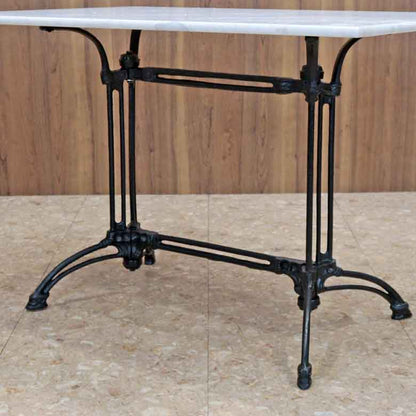 パブテーブル 110cm 大理石 長方形 カフェテーブル ブロンズ調 石