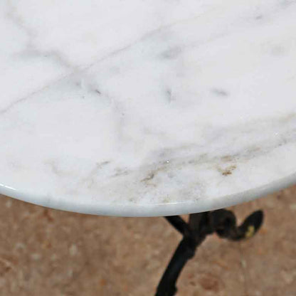 パブテーブル 120cm 大理石 楕円 カフェテーブル ブロンズ調 石