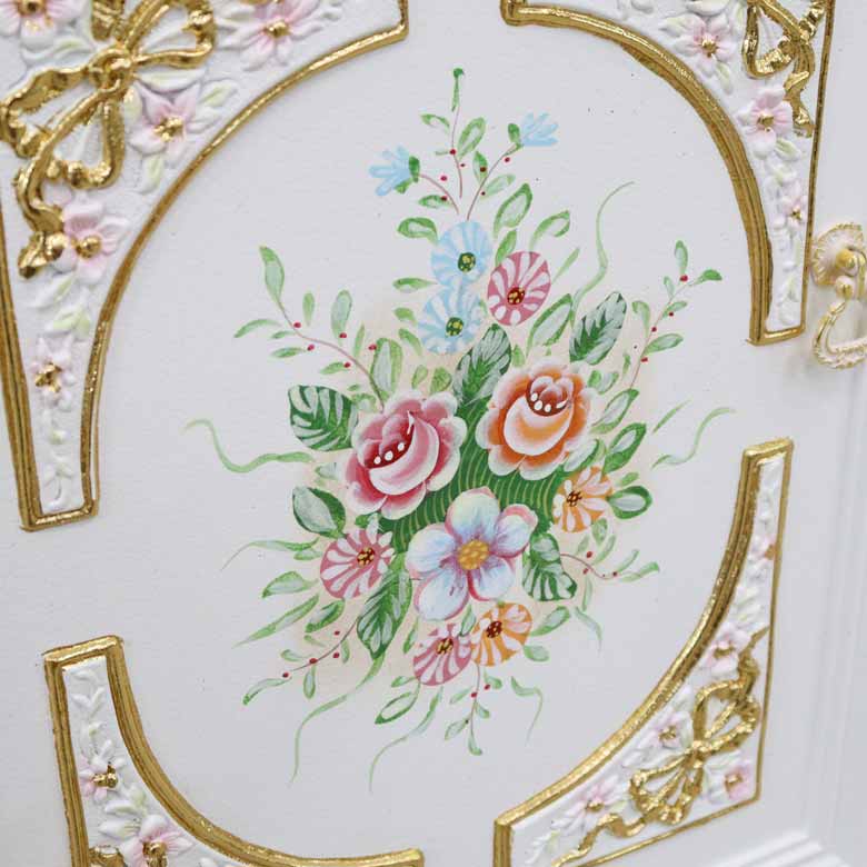 ロココ サイドボード 146cm 半円 ローキャビネット 白家具 – 輸入家具