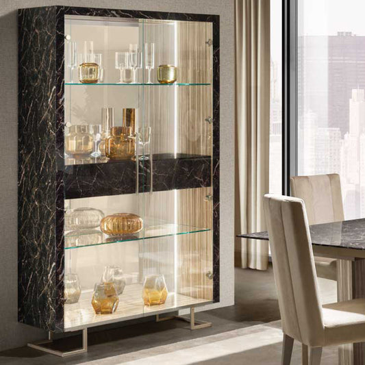 2ドアキュリオケース 118cm 引出付き Arredoclassic アレドクラシック ADORA Luce Dark ルーチェダーク 高級家具 イタリア製