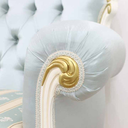 イタリア 2人掛け ソファ ターコイズブルー ホワイト 2Pソファ 304W/2/BL