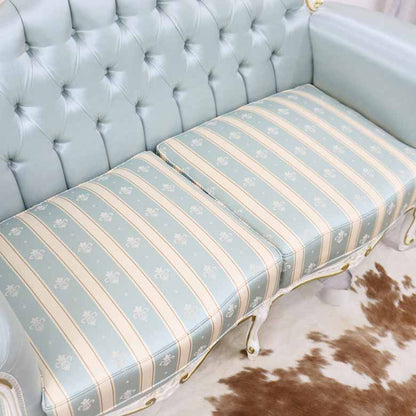 イタリア 2人掛け ソファ ターコイズブルー ホワイト 2Pソファ 304W/2/BL