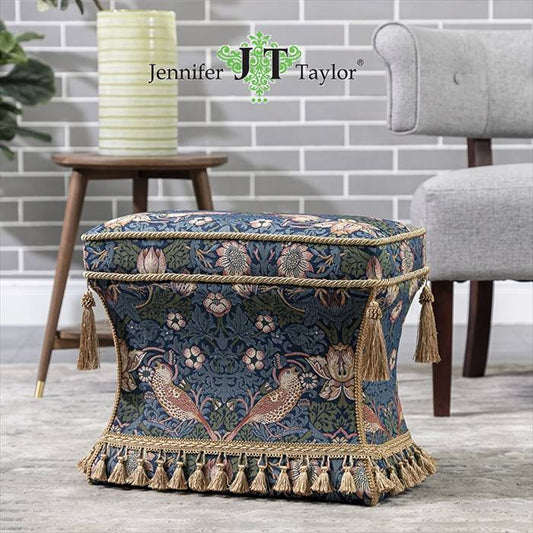 ジェニファーテイラー スリムオットマン スツール いちご泥棒 JENNIFER TAYLOR