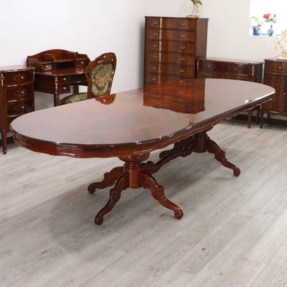 イタリア ダイニングテーブル 300cm幅 8人用 象嵌